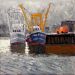 "Im Husumer Hafen", 2023, Öl auf Leinwand, 20 x 20 cm