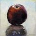 "Apfel im Gegenlicht", 2025, 15 x 15 cm, Öl auf Leinwand